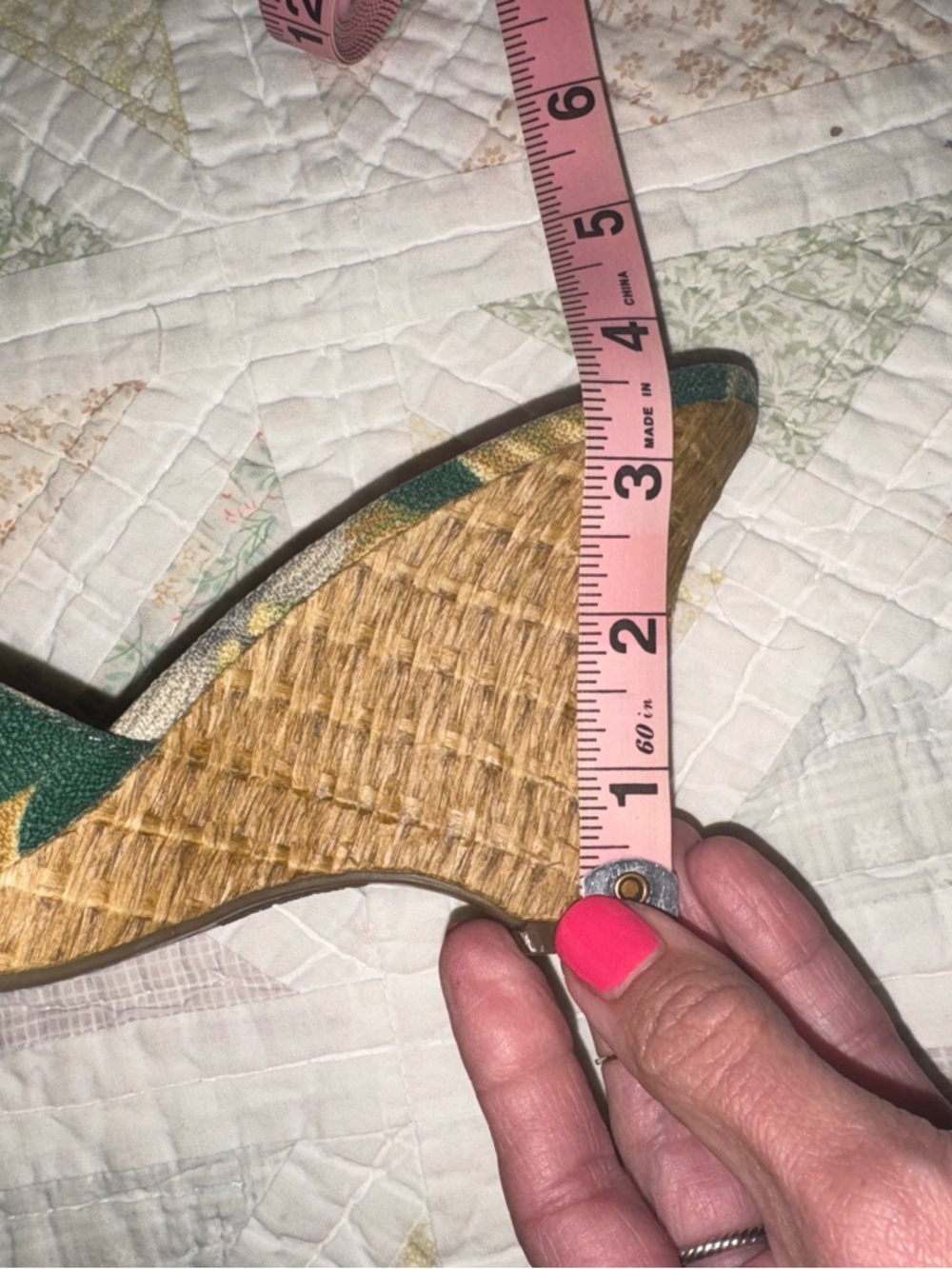 AK Anne Klein Tropical Print Wedge Slides Espadrille Heel Size 8.5 - Picture 9 of 12